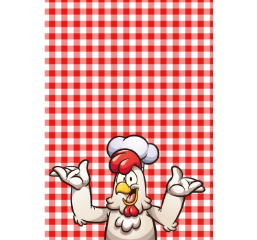 Poster da cucina pollo cuoco cartone animato - TenStickers
