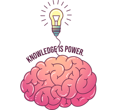 Poster per ufficio la conoscenza è potere cervello - TenStickers
