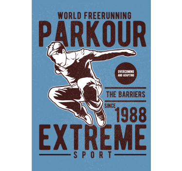 Poster cameretta ragazzi parkour vintage - TenStickers