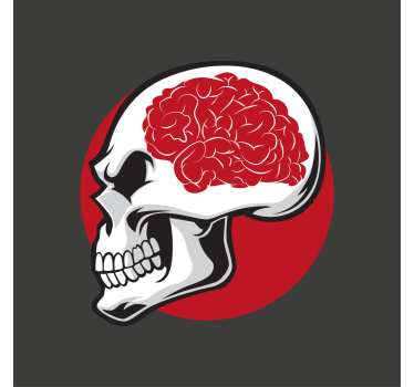 Poster cameretta ragazzi teschio rosso con cervello - TenStickers