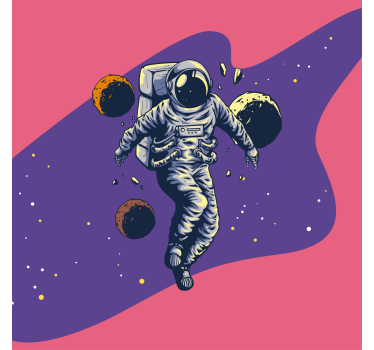 Poster cameretta ragazzi astronauta disegnato a mano - TenStickers
