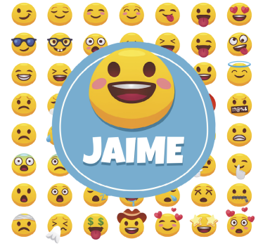 Poster cameretta ragazzi emojis con nome - TenStickers