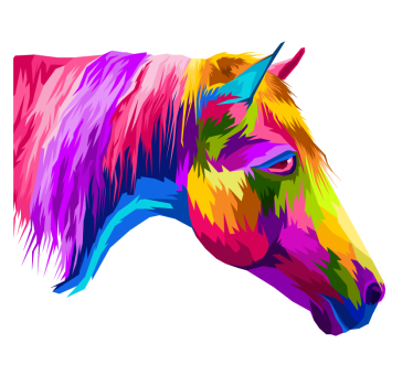 Poster da soggiorno cavalli multicolore - TenStickers