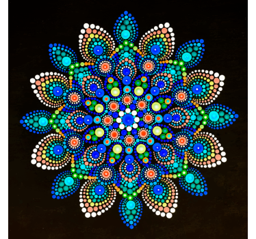Poster da soggiorno mandala a punti colorati - TenStickers