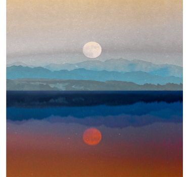 Poster da soggiorno design della bella luna spaziale - TenStickers