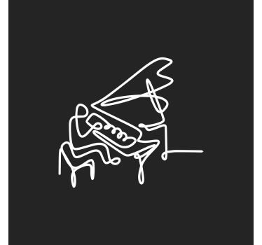 Poster da soggiorno design carino pianista lineart - TenStickers