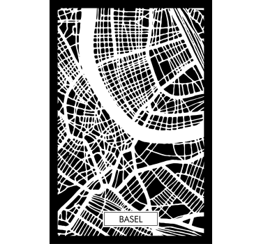 Poster da soggiorno mappa topografica di basilea - TenStickers