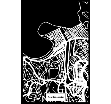 Poster da soggiorno mappa topografica san sebastián - TenStickers