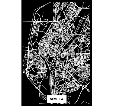 Poster da soggiorno mappa topografica di siviglia - TenStickers