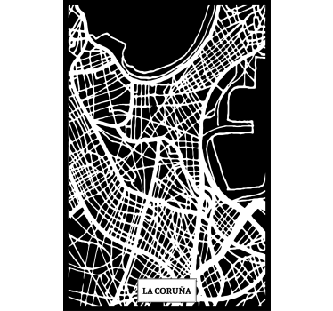 Poster da soggiorno mappa topografica coruña - TenStickers