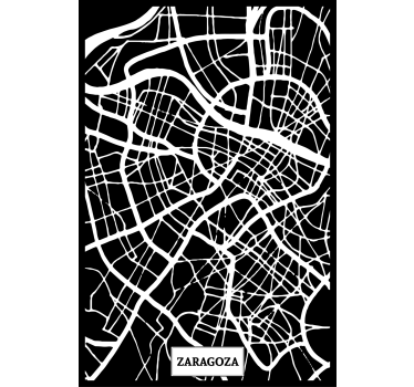 Poster da soggiorno mappa topografica di zaragoza - TenStickers