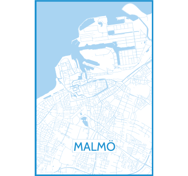 Poster da soggiorno mappa di malmo - TenStickers
