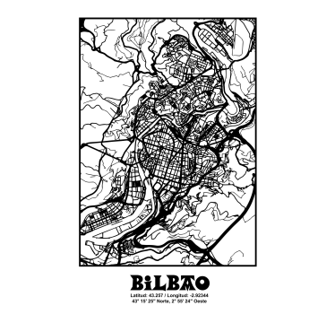 Poster da soggiorno mappa topografica di bilbao - TenStickers