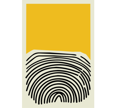Poster da soggiorno pittura gialla astratta con linee nere - TenStickers