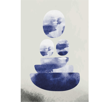 Poster da soggiorno forme di equilibrio blu - TenStickers