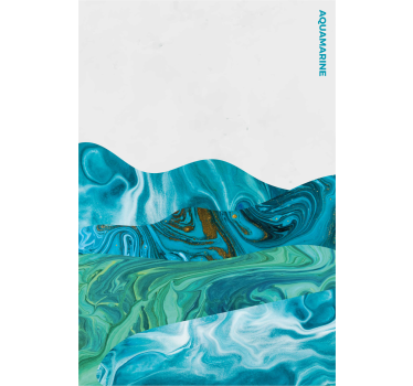 Poster da soggiorno linee curve acquamarina - TenStickers