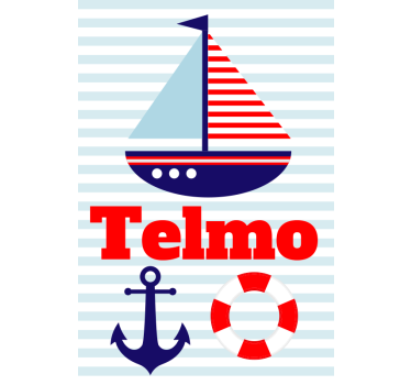 Poster cameretta barca a vela con nome - TenStickers