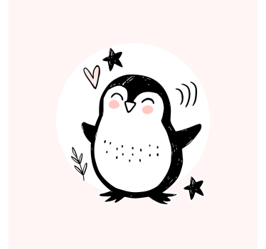Poster cameretta disegno di un tenero pinguino - TenStickers