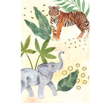 Poster cameretta animali safari acquerello - TenStickers