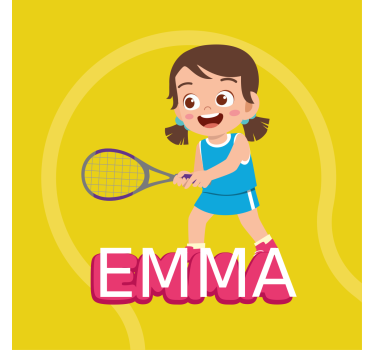 Poster cameretta giocatrice di tennis con nome - TenStickers