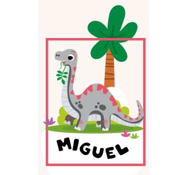 Poster cameretta dinosauro grigio a collo lungo - TenStickers