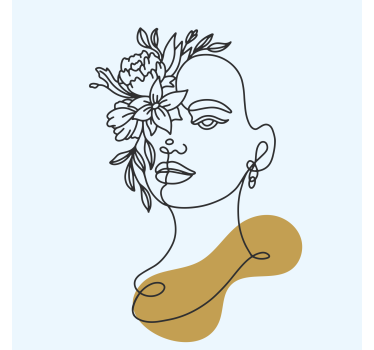 Poster con fiori linee di donna astratte - TenStickers