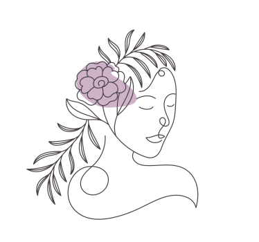 Poster con fiori volto di donna minimalista - TenStickers