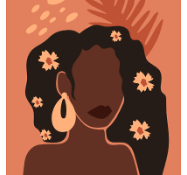 Poster con fiori donna astratta estetica - TenStickers
