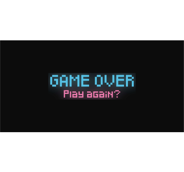 Poster videogioco grafica game over riprova - TenStickers