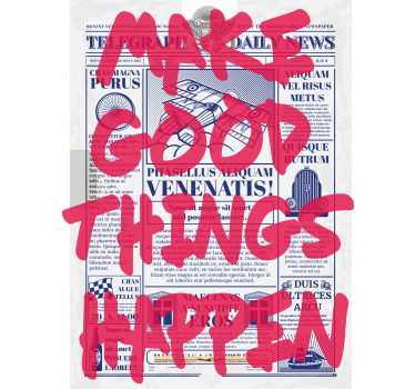 Poster con frasi fai accadere cose belle design retro - TenStickers