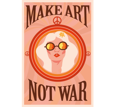 Poster con frasi crea arte non guerra - TenStickers