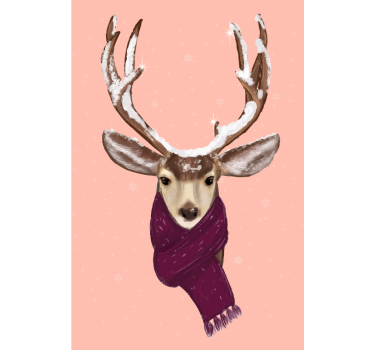 Poster di natale cervo di natale - TenStickers