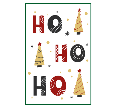 Poster di natale design testo natalizio ho ho ho - TenStickers