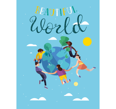 Mappamondo poster illustrazione armoniosa - TenStickers