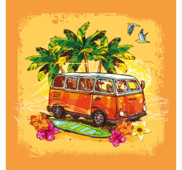 Poster delle città furgone da surf classico - TenStickers