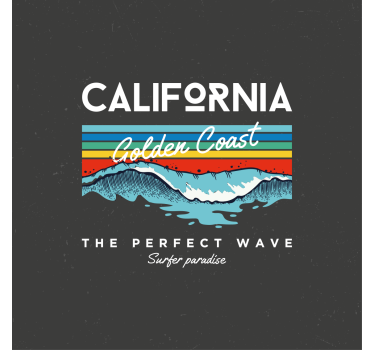 Poster delle città onde della spiaggia in california - TenStickers