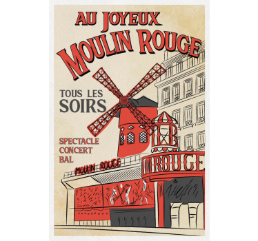 Poster delle città il mulino rosso - TenStickers
