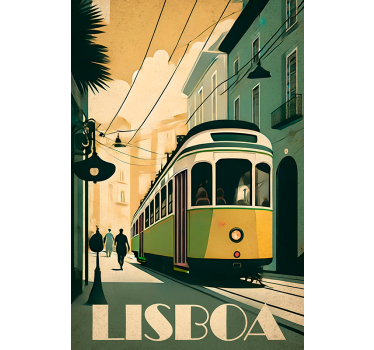 Poster delle città illustrazione vintage di lisbona - TenStickers