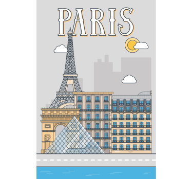 Poster delle città parigi - TenStickers