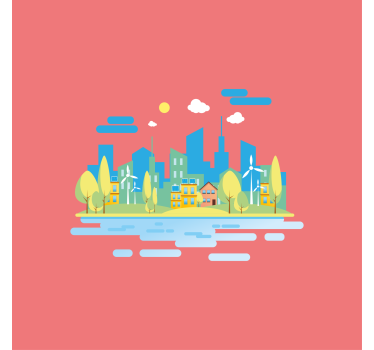 Poster delle città paesaggio urbano moderno - TenStickers
