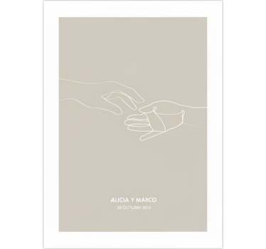 Poster da parete personalizzati mani minimaliste - TenStickers