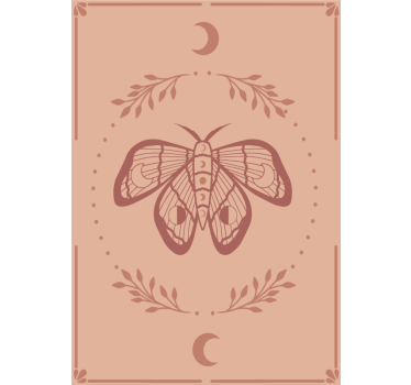 Poster con il disegno di falena rosa - TenStickers