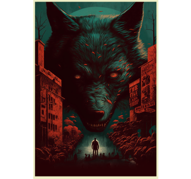 Poster con viso del lupo arrabbiato - TenStickers