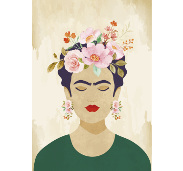Poster artistico donna con fiori - TenStickers