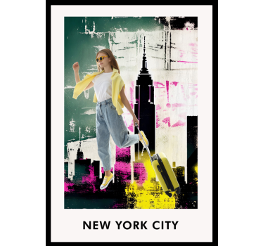 Poster da soggiorno collage di new york - TenStickers