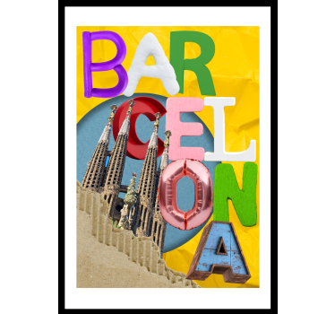 Poster da soggiorno collage di barcellona - TenStickers