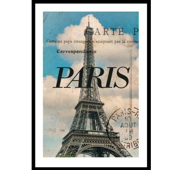 Poster da soggiorno cartolina di parigi - TenStickers