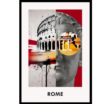 Poster da soggiorno collage di roma - TenStickers