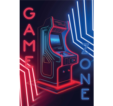 Poster cameretta ragazzi zona di gioco al neon - TenStickers