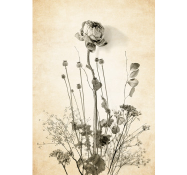 Poster con fiori mazzo di fiori su fondo beige - TenStickers